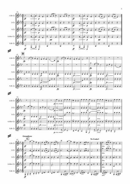 Dvorak: Slavonic Dances Op.46 No.8 in G minor (Furiant) - clarinet quintet image number null