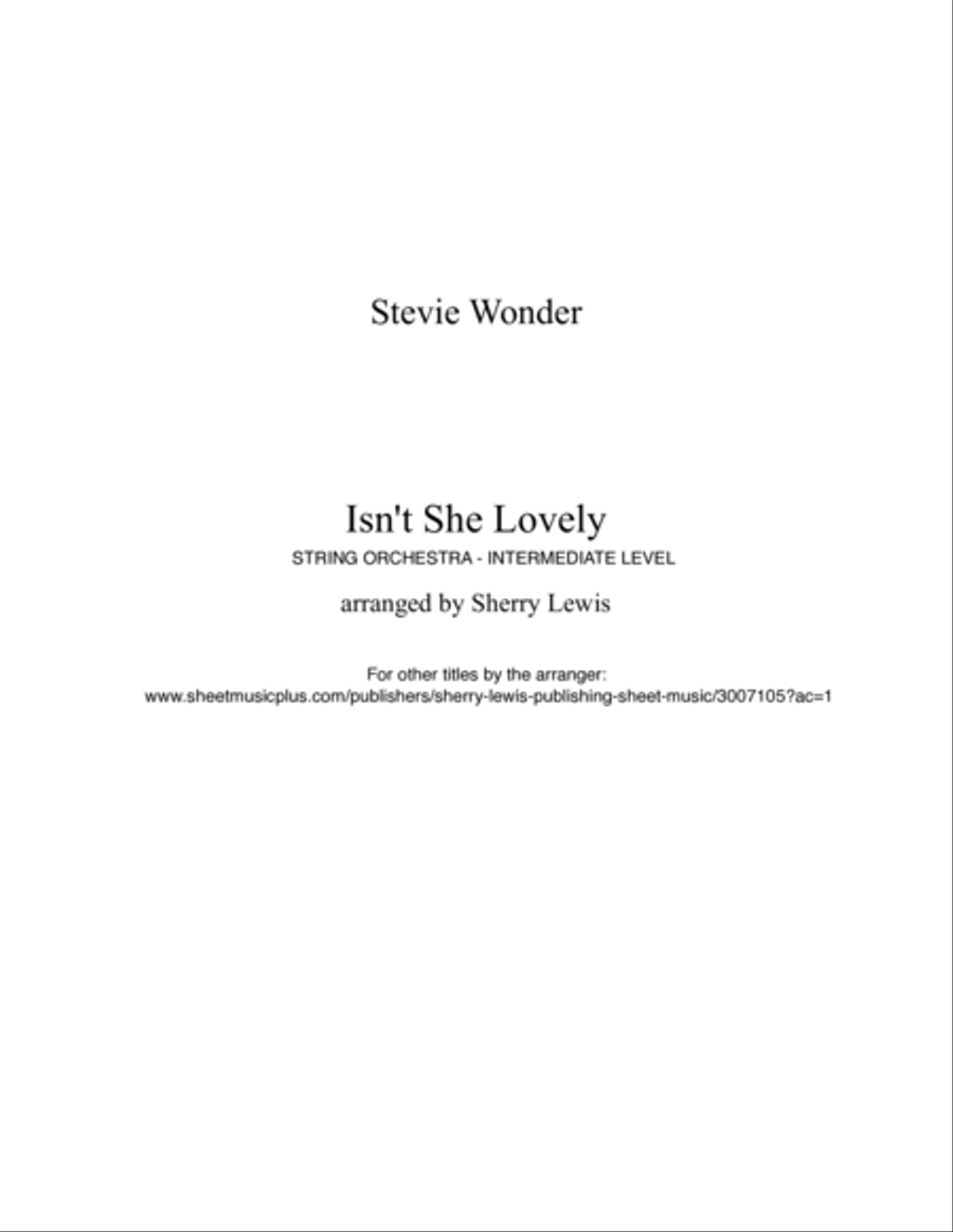 Isn't She Lovely String Quintet scores gallery preview page 2