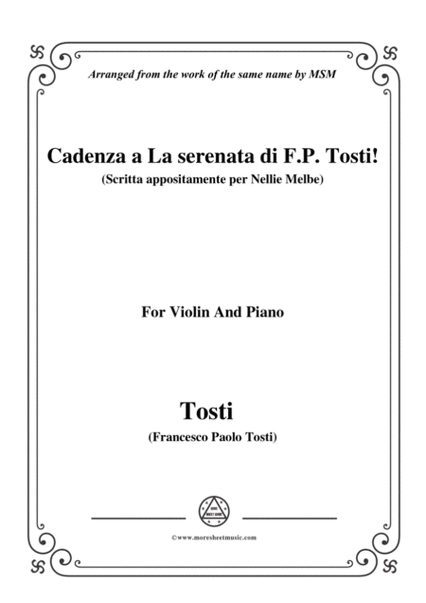 Tosti-Cadenza a La serenata(Scritta appositamente per Nellie Melbe), for Violin and Piano image number null