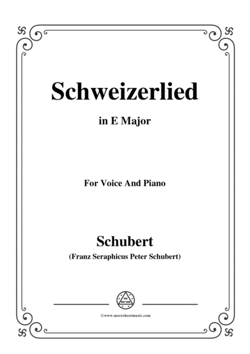 Schubert-Schweizerlied,in E Major,for Voice&Piano image number null