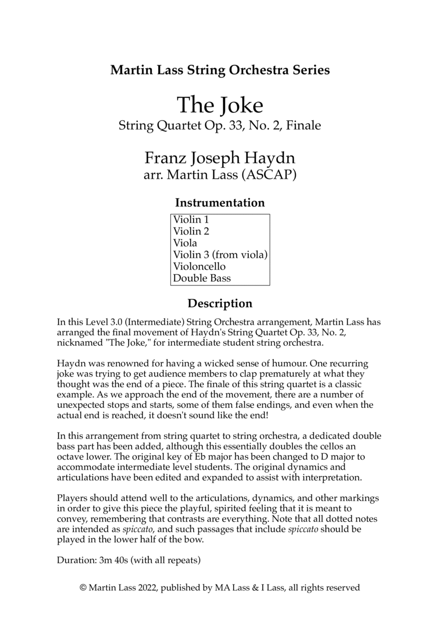 The Joke String Orchestra scores gallery preview page 1