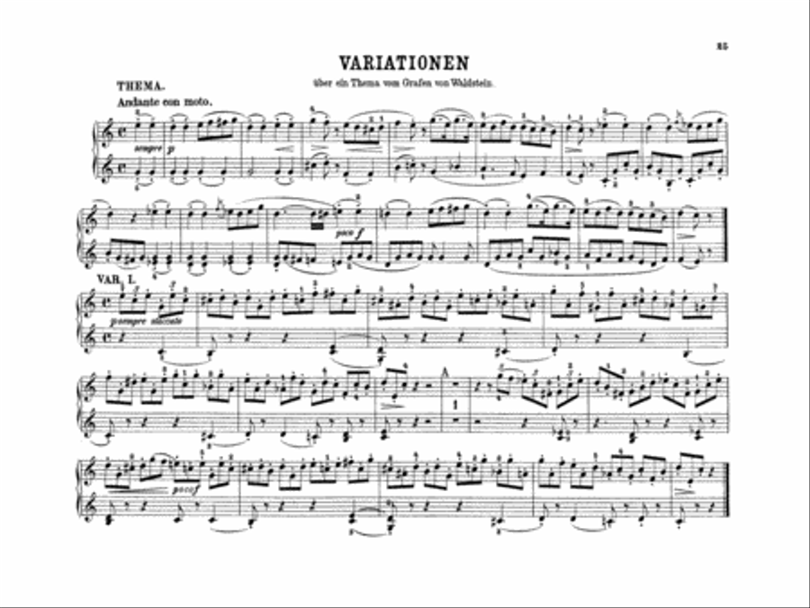Beethoven: Original Compositions for Four Hands Piano Duet scores gallery preview page 2