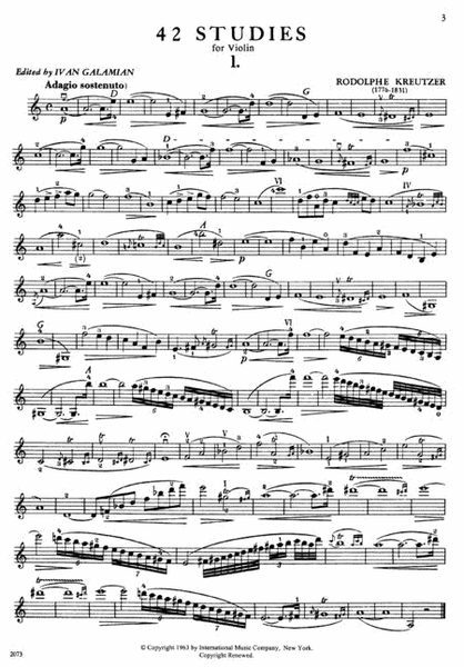 42 Studies by Rodolphe Kreutzer Violin - Sheet Music