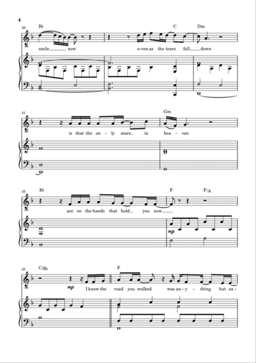 Scars In Heaven Voice scores gallery preview page 5