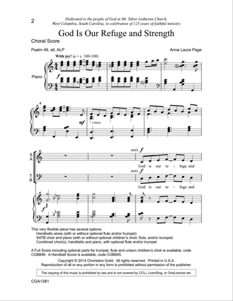 God Is Our Refuge and Strength 4-Part scores gallery preview page 2