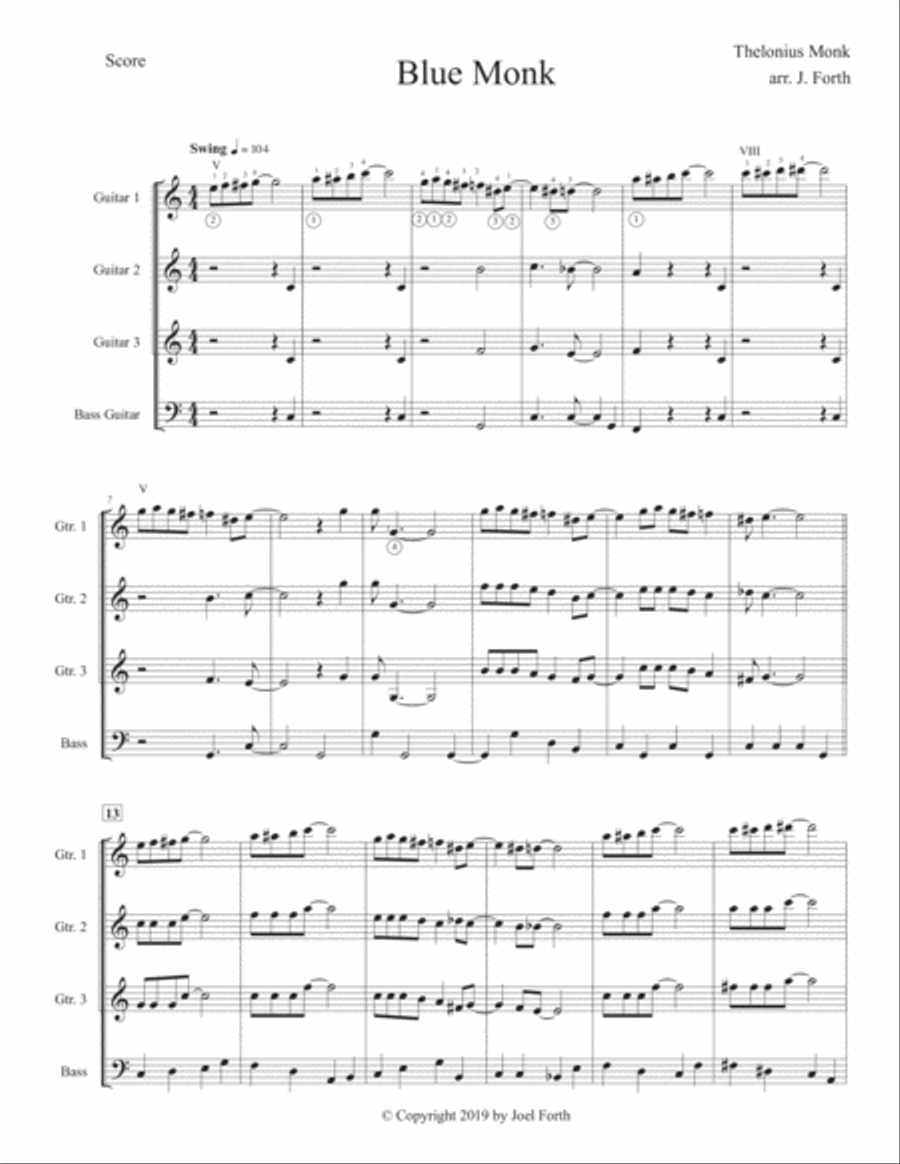 Blue Monk Small Ensemble scores gallery preview page 1