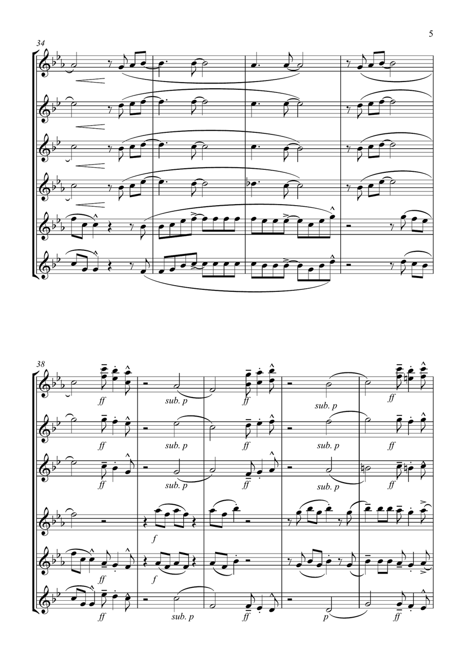 Build Me Up, Buttercup Woodwind Ensemble scores gallery preview page 5