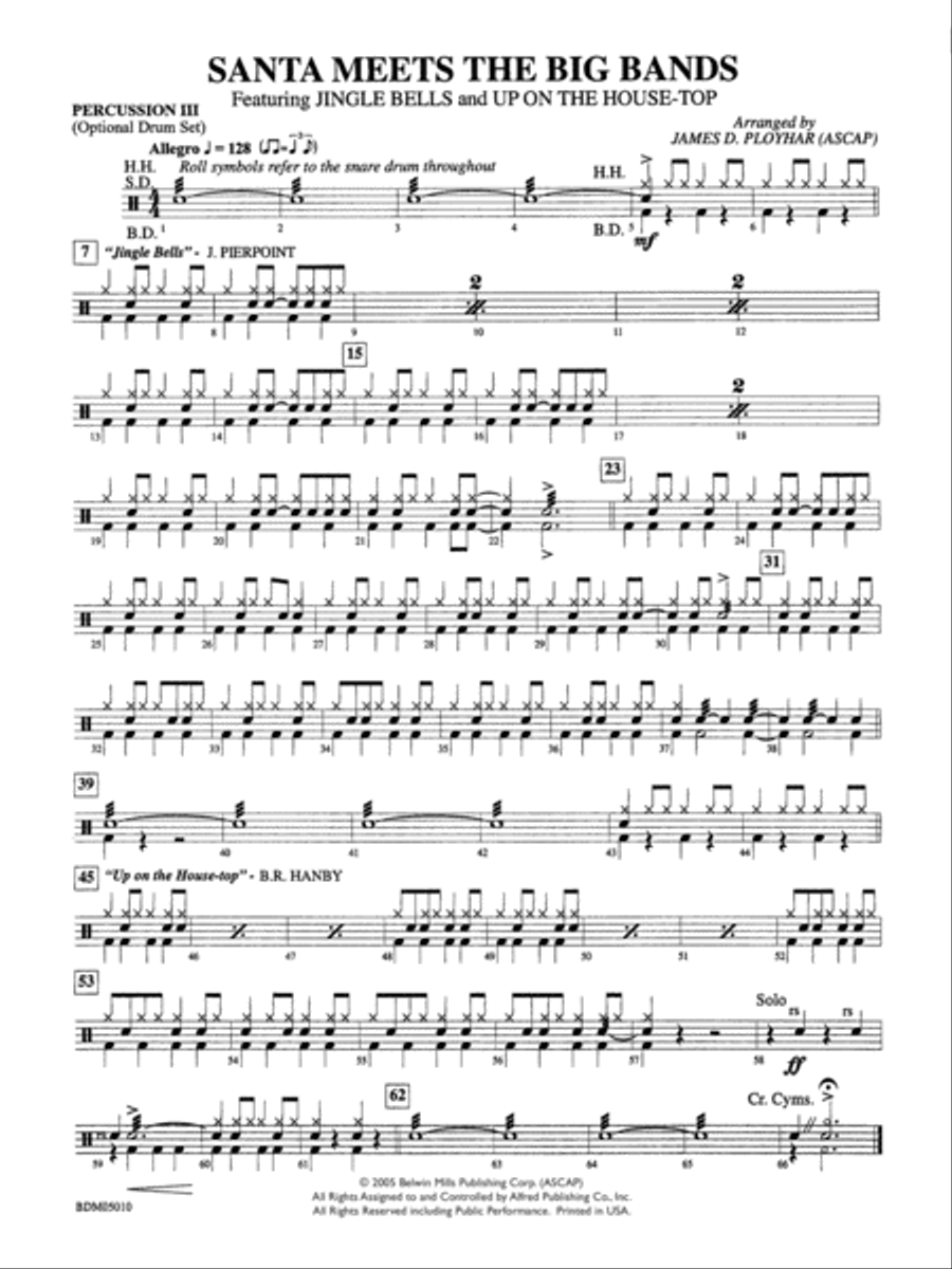 Santa Meets the Big Bands: 3rd Percussion Concert Band scores gallery preview page 1