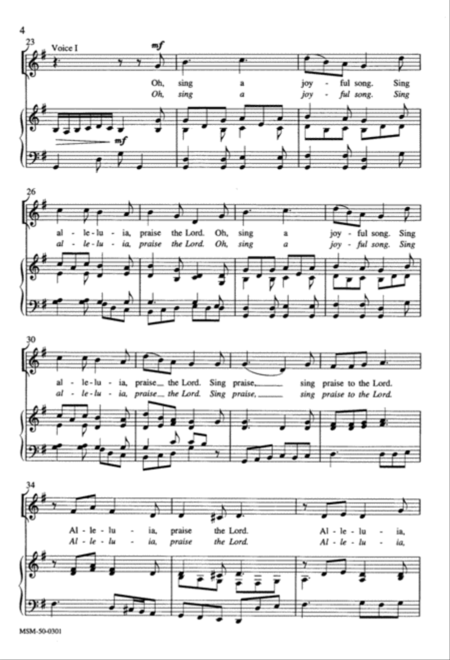 Prepare the Royal Highway Oh, Sing to God a New Song (alt. text) Unison Choir scores gallery preview page 4
