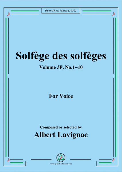 Lavignac-Solfege des solfeges,Volum 3F No.1-10,for Voice image number null