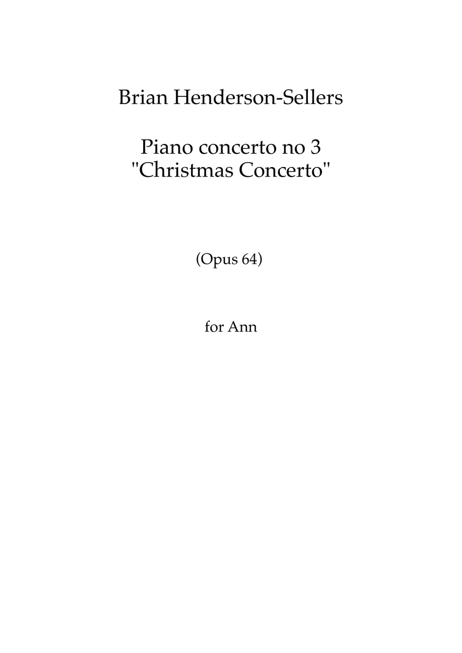 Book cover for Piano Concerto no 3 ("Christmas Concerto")