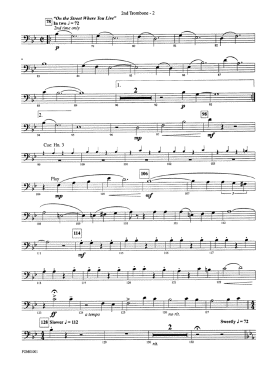 My Fair Lady (Medley): 2nd Trombone Full Orchestra scores gallery preview page 2
