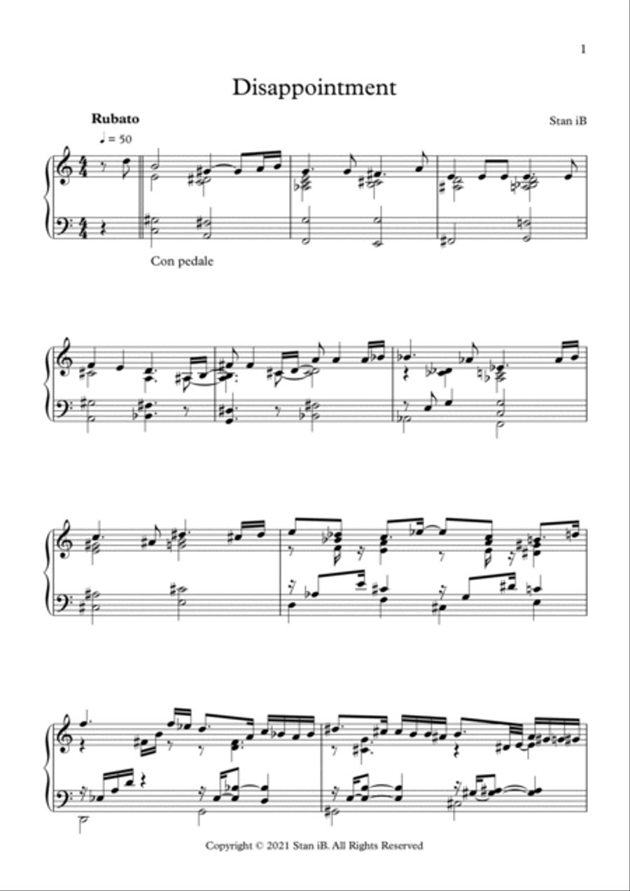 Disappointment Piano Solo scores gallery preview page 2