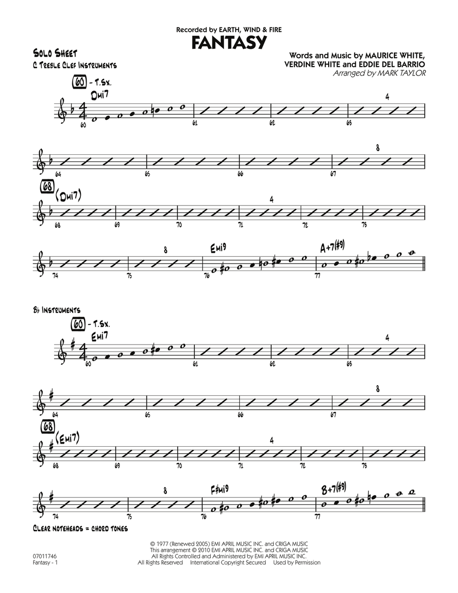 Fantasy - Solo Sheet Jazz Ensemble scores gallery preview page 1