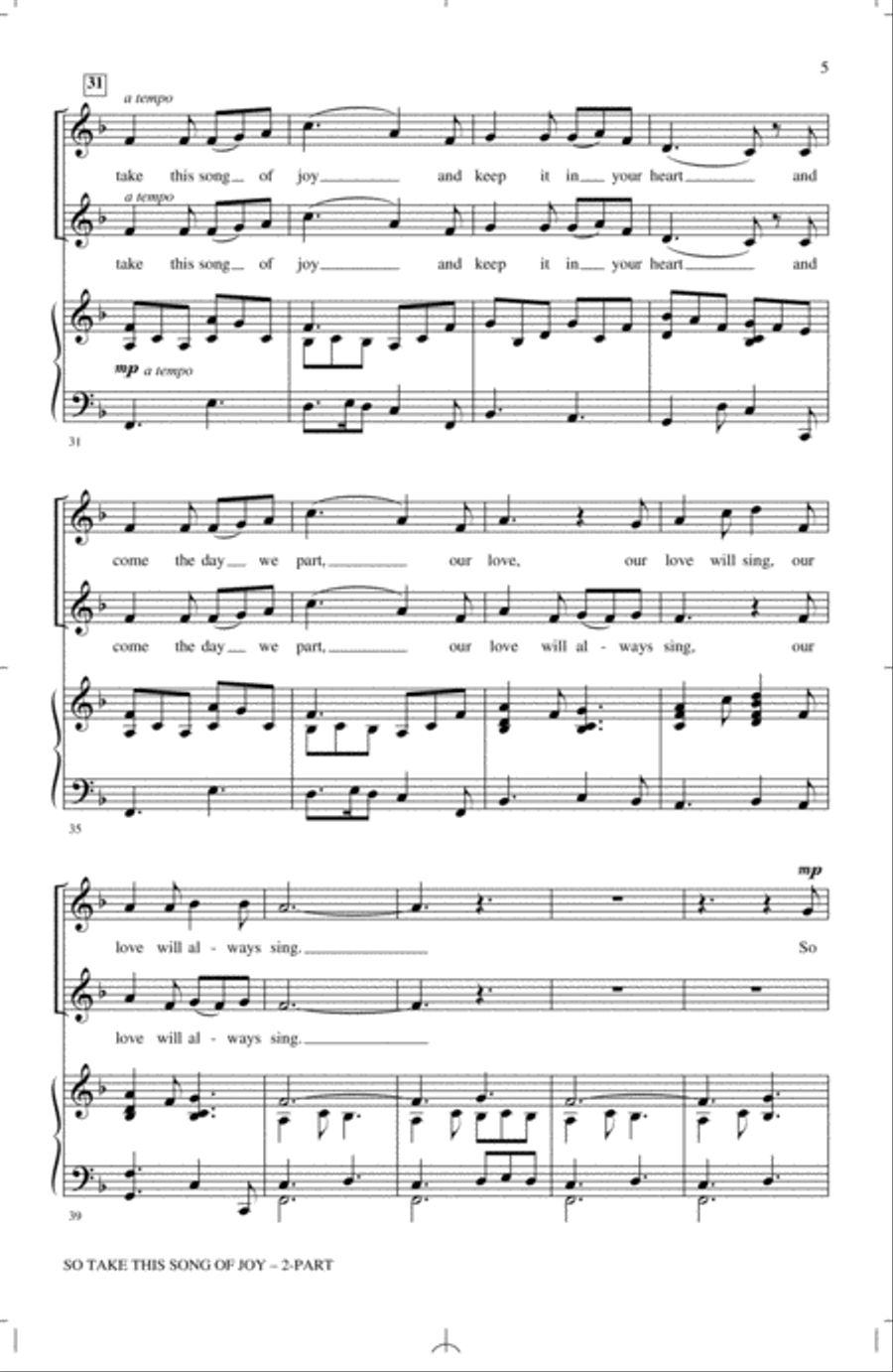 So Take This Song Of Joy 2-Part scores gallery preview page 4