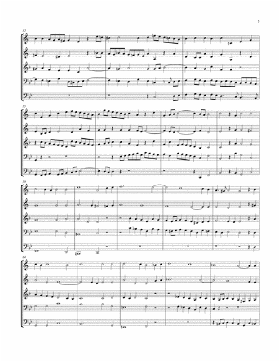 Lobet den Herrn, Psalm 117 Brass Quintet scores gallery preview page 5