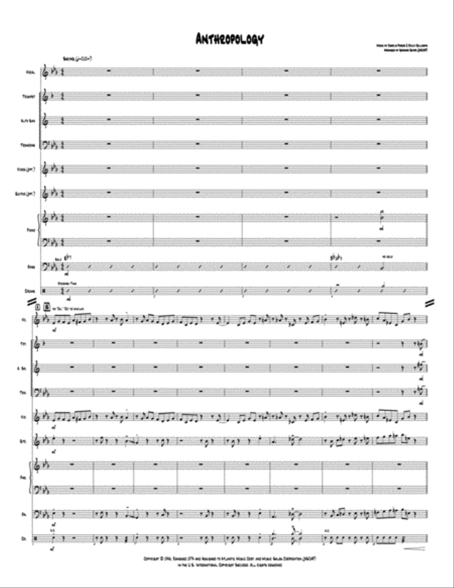Anthropology Jazz Ensemble scores gallery preview page 1