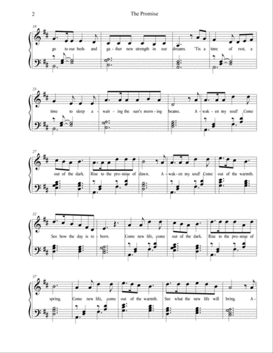 The Promise Unison Choir scores gallery preview page 2