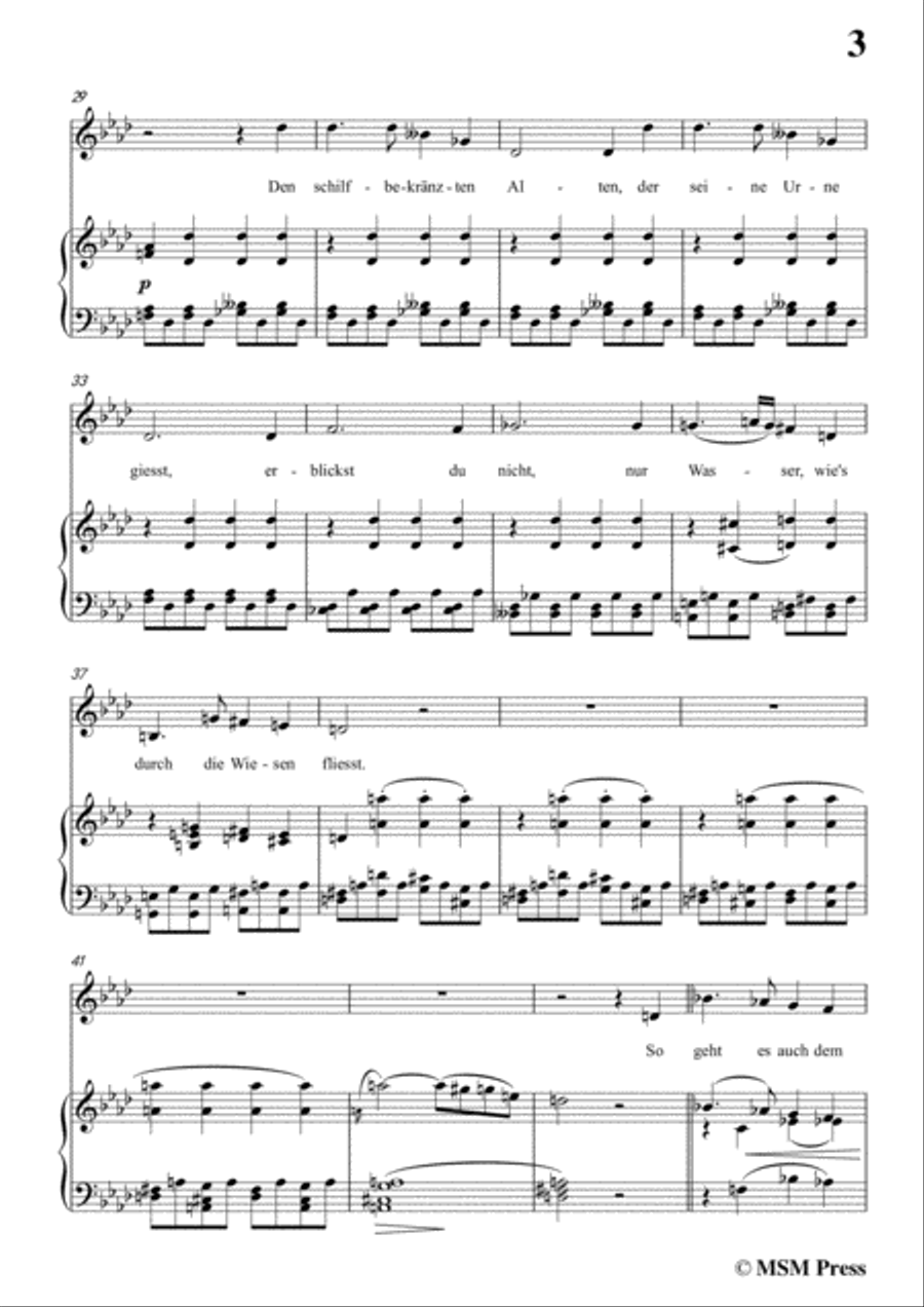 Schubert-Geheimniss(Mayrhofer),in A flat Major,for Voice&Piano Voice scores gallery preview page 5