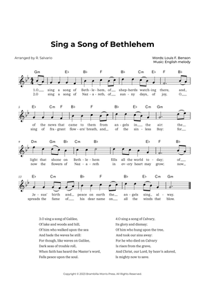 Sing a Song of Bethlehem (Key of G Minor)