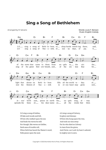 Sing a Song of Bethlehem (Key of G Minor) image number null