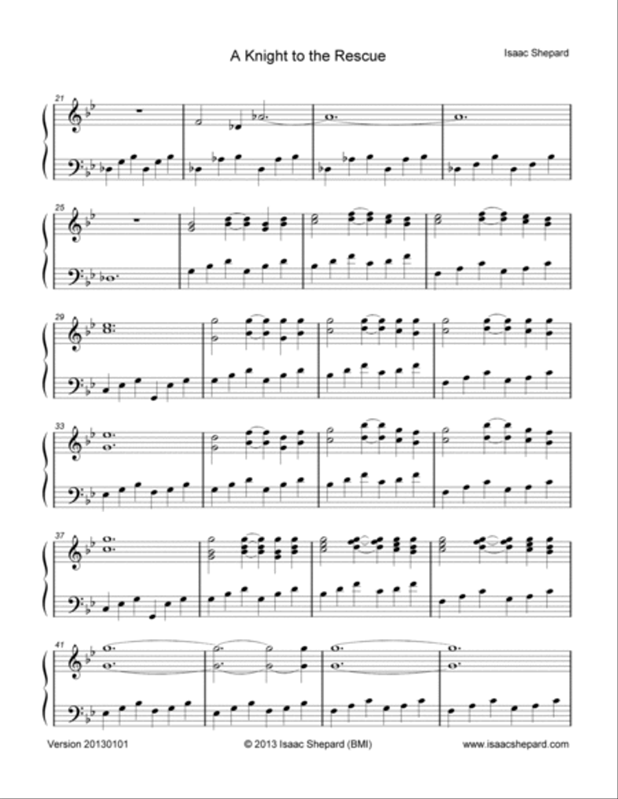 A Knight to the Rescue Piano Solo scores gallery preview page 2