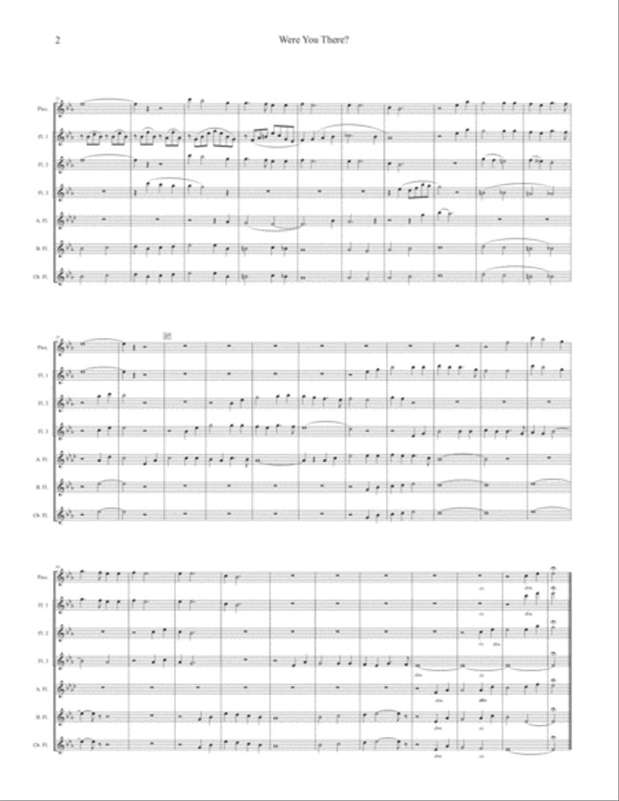 Were You There (When They Crucified My Lord) for flute choir Flute Choir scores gallery preview page 2