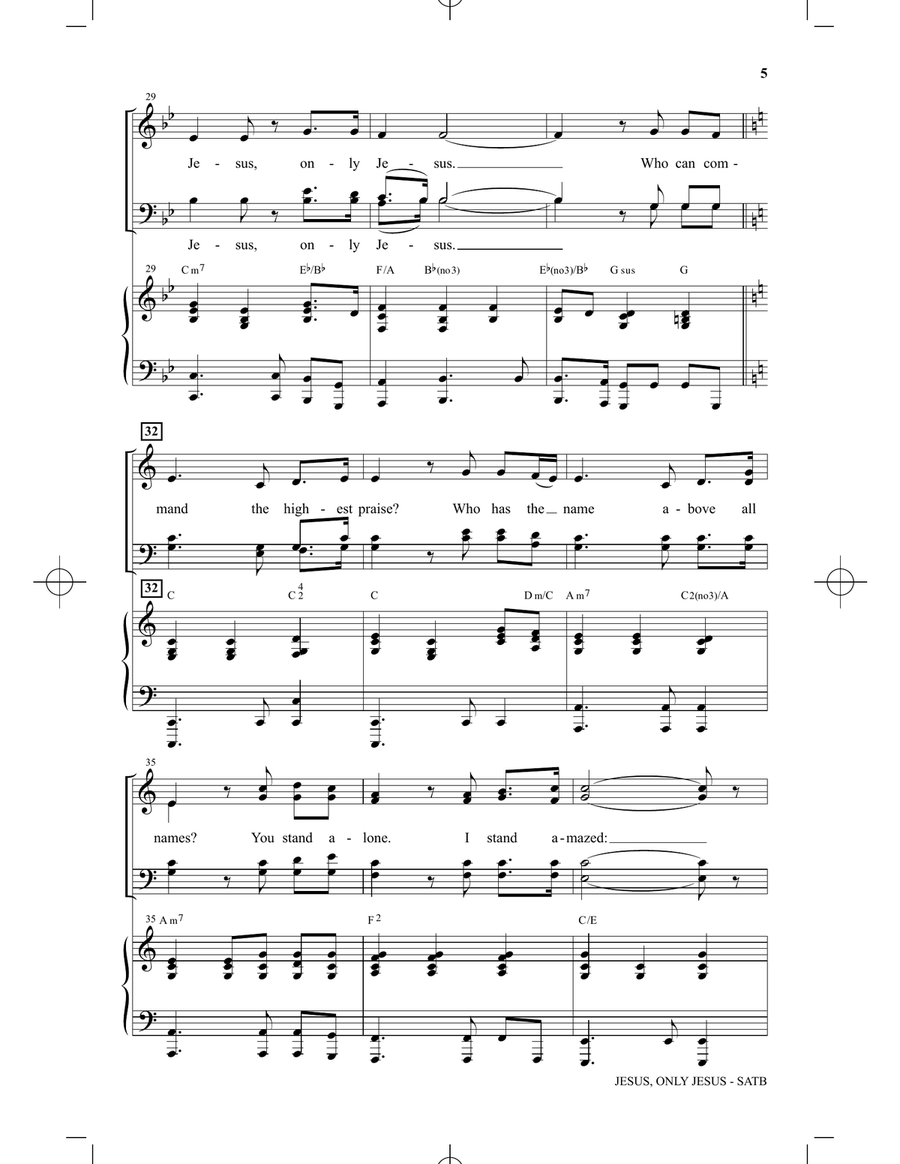 Jesus, Only Jesus Jesus, Only Jesus 4-Part scores gallery preview page 4
