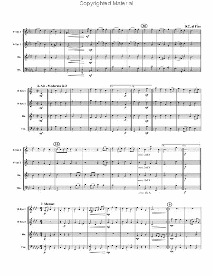 Water Music Suite Brass Quartet scores gallery preview page 3