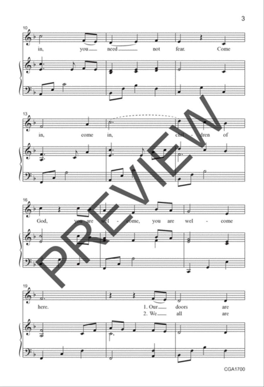 Welcome Song (Unison/Two-part) Unison Choir scores gallery preview page 3