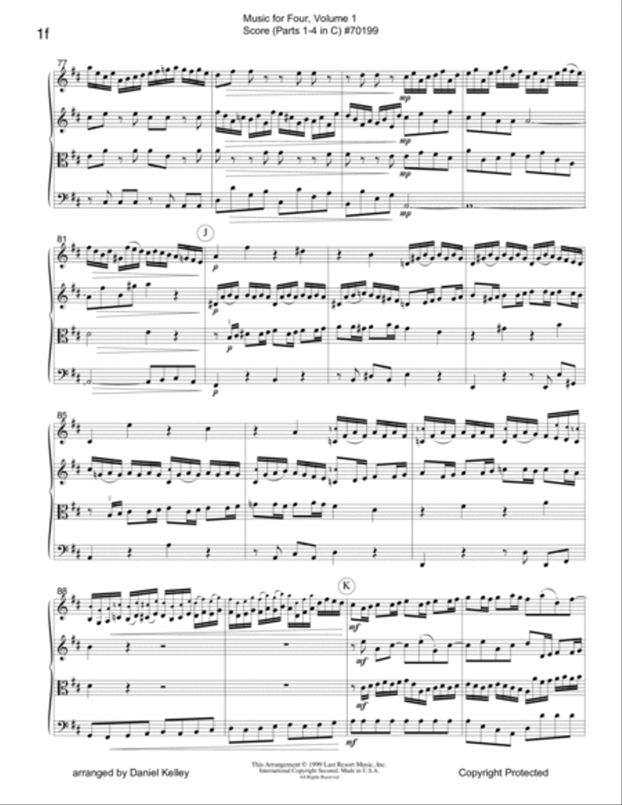 Music for Four, Volume 1 Score Large Ensemble scores gallery preview page 6