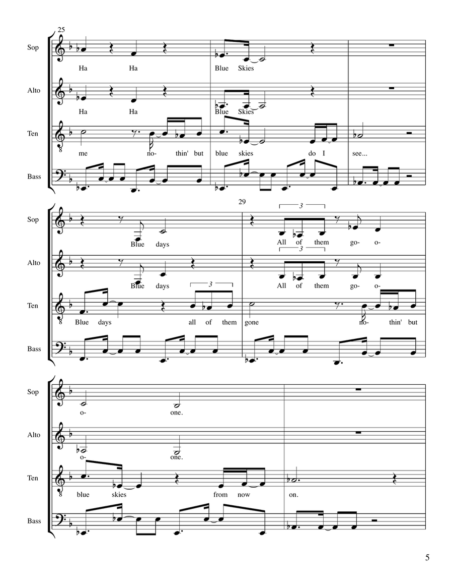 Mr. Blue Sky Mr. Blue Sky 4-Part scores gallery preview page 5