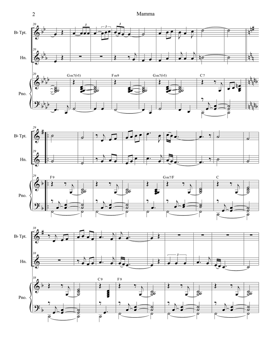 Mama (mamma) Brass Duet scores gallery preview page 2