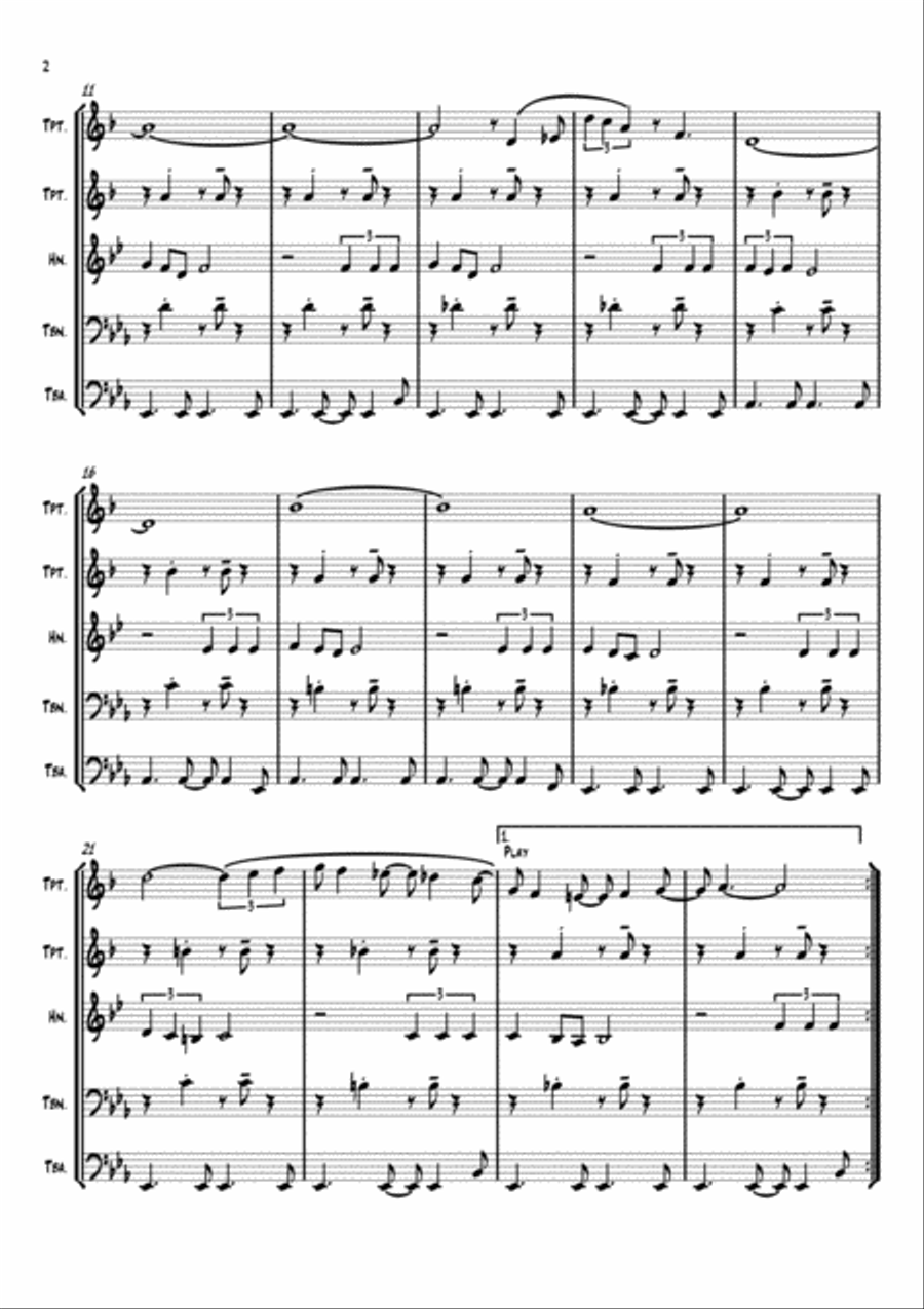 Can't Take My Eyes Off Of You Brass Ensemble scores gallery preview page 2