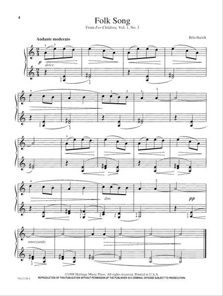 Mastering Repertoire: Bartok Piano Solo scores gallery preview page 4