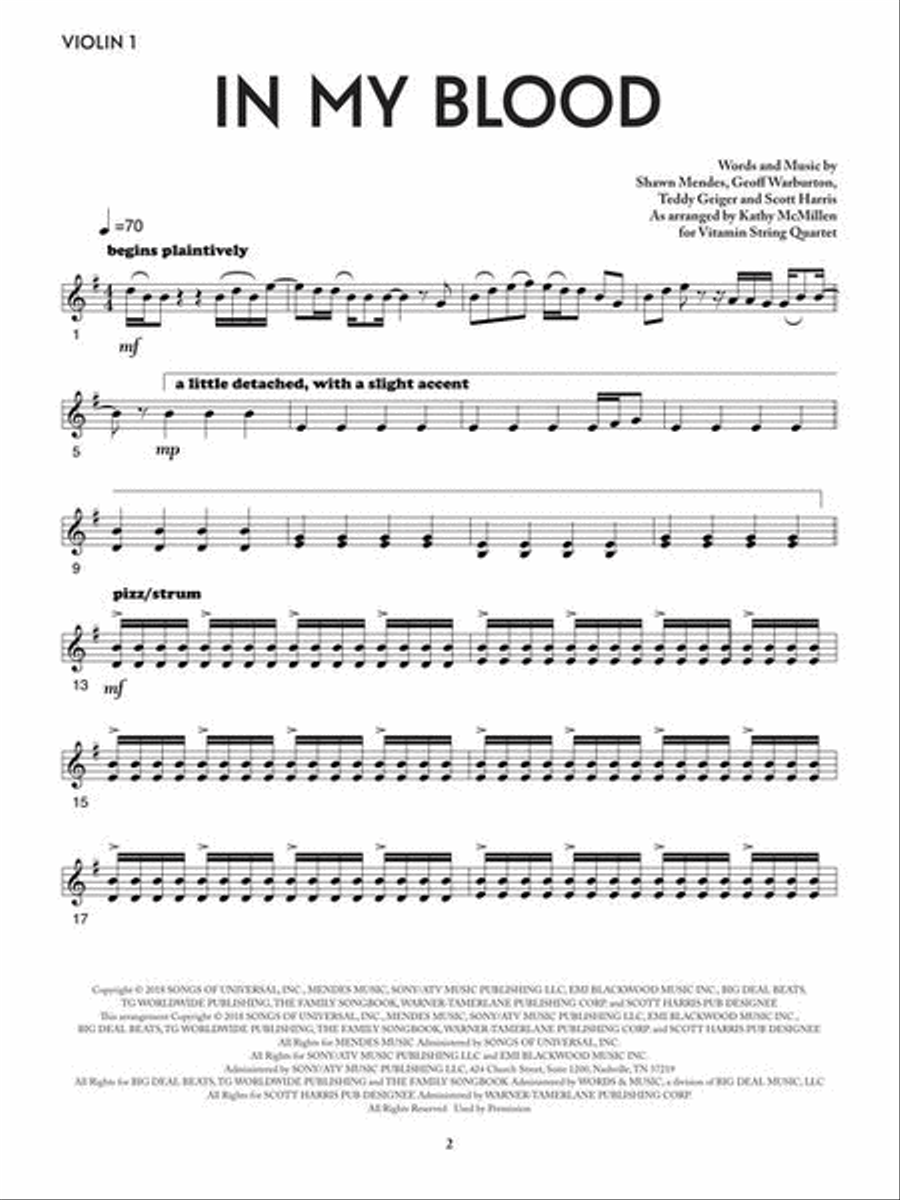 In My Blood - featured in the Netflix Series Bridgerton String Quartet scores gallery preview page 6