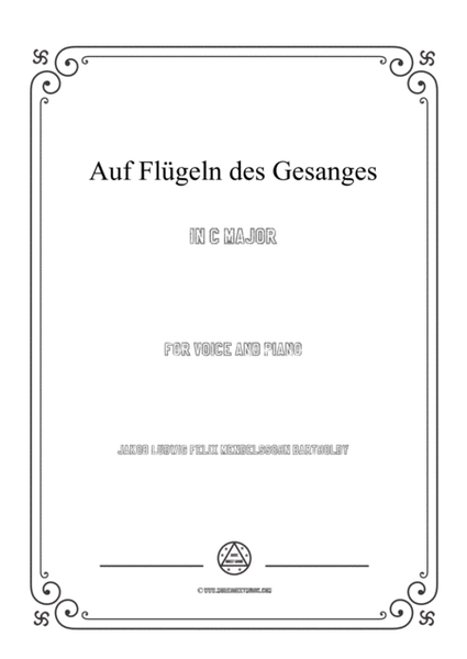 Mendelssohn-Auf Flügeln des Gesanges in C Major,for Voice and Piano image number null