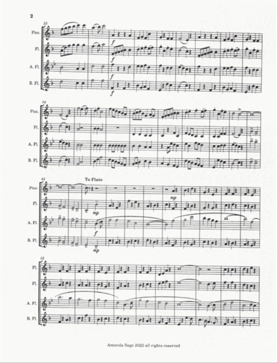 Second Suite in F major Woodwind Quartet scores gallery preview page 2