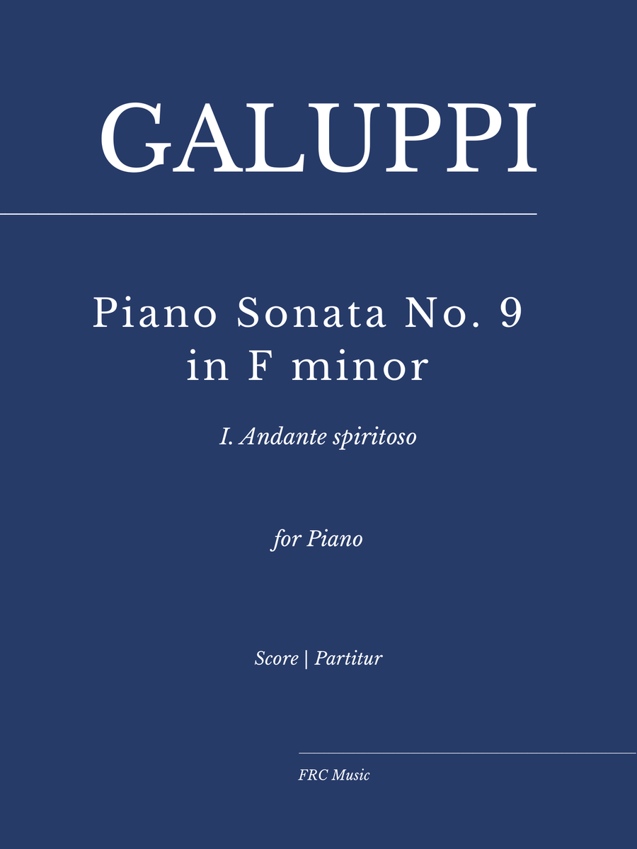 Galuppi: Piano Sonata No. 9 in F Minor: I. Andante spiritoso (As played by Víkingur Ólafsson) Piano Method scores gallery preview page 1