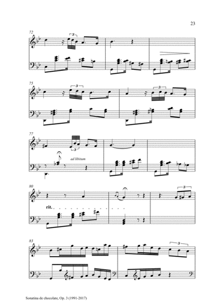 Sonatina de chocolate, Op.3 (para piano) (2017) - III. Animado image number null