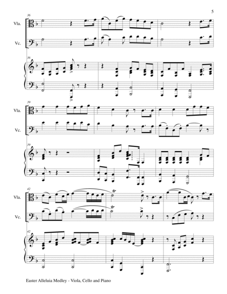 EASTER ALLELUIA MEDLEY (Trio – Viola, Cello and Piano) Score and Parts image number null