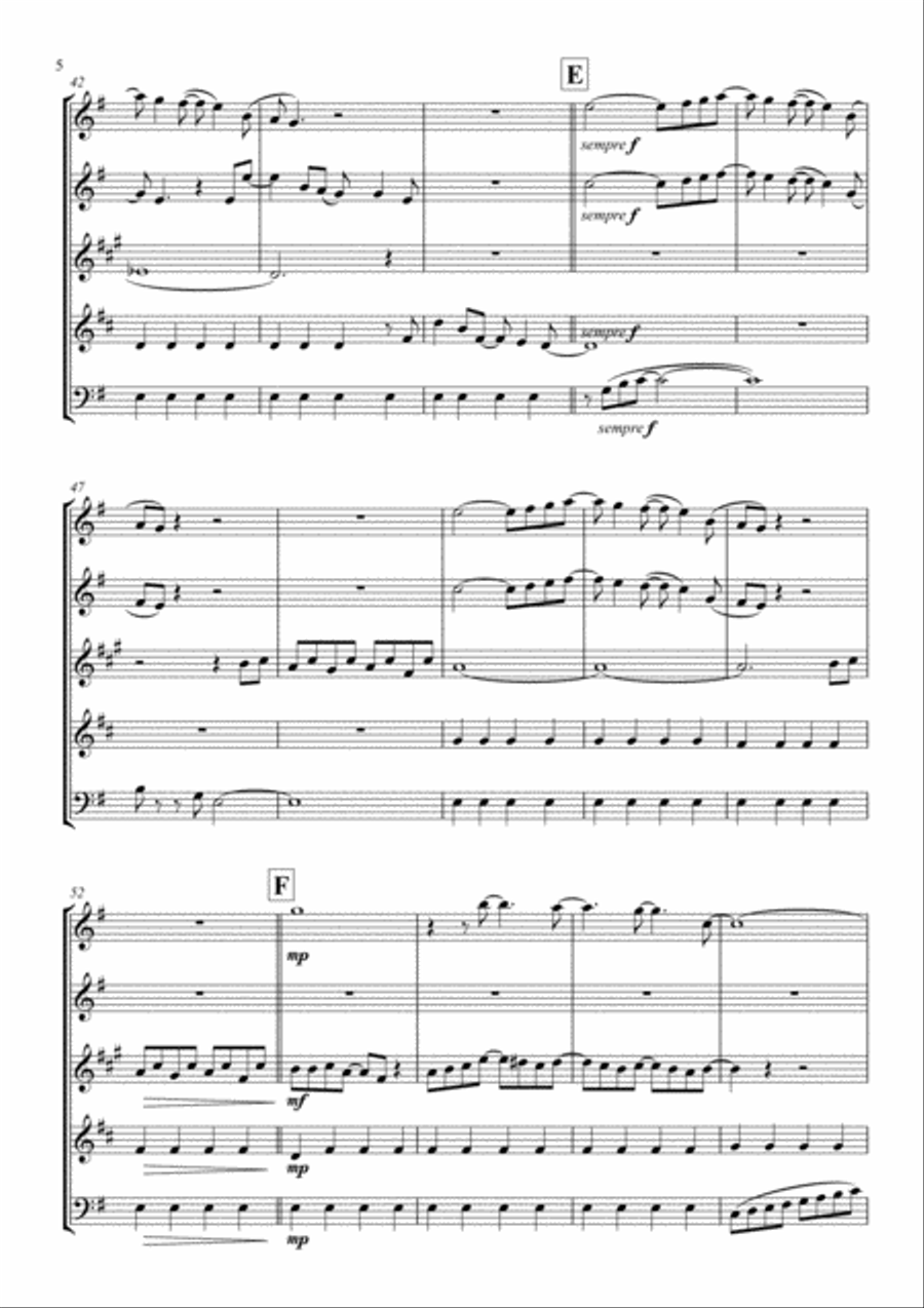 Eleanor Rigby Woodwind Quintet scores gallery preview page 6