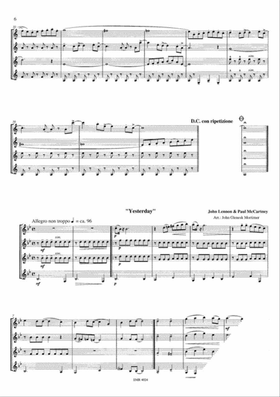 The Beatles The Beatles Euphonium Quartet scores gallery preview page 10