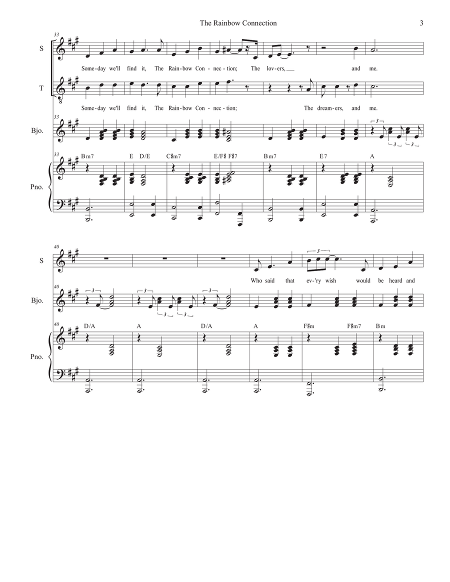 The Rainbow Connection The Rainbow Connection Tenor Voice scores gallery preview page 3