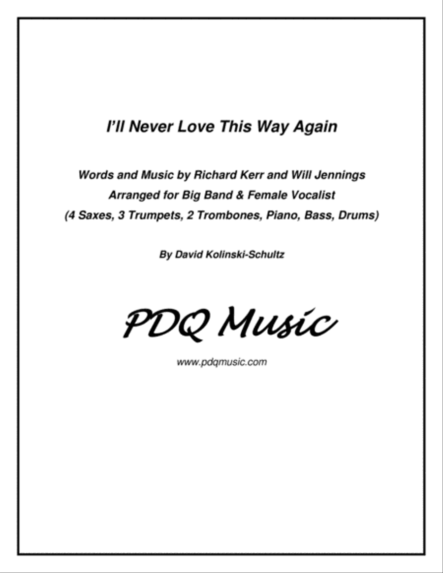 I'll Never Love This Way Again Jazz Ensemble scores gallery preview page 1