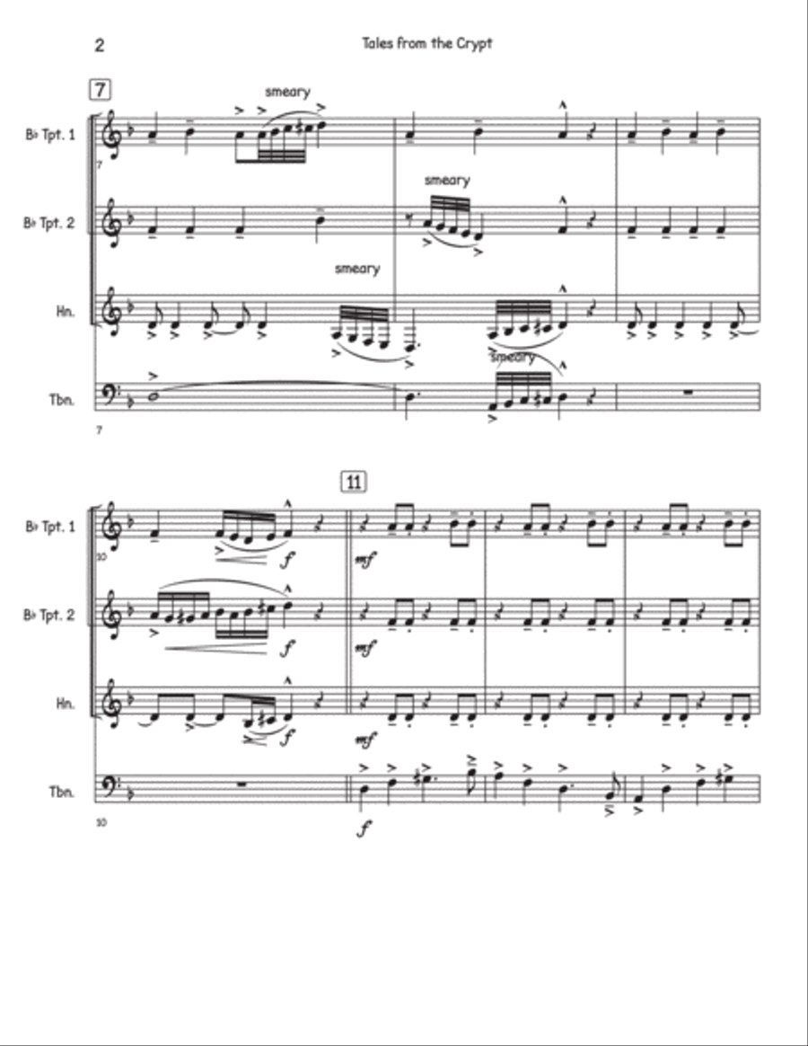Tales From The Crypt Theme Horn scores gallery preview page 3