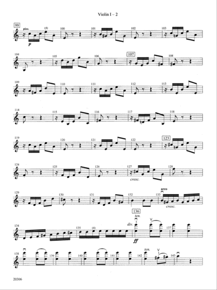 Symphony No. 7 (2nd Movement): 1st Violin Full Orchestra scores gallery preview page 2