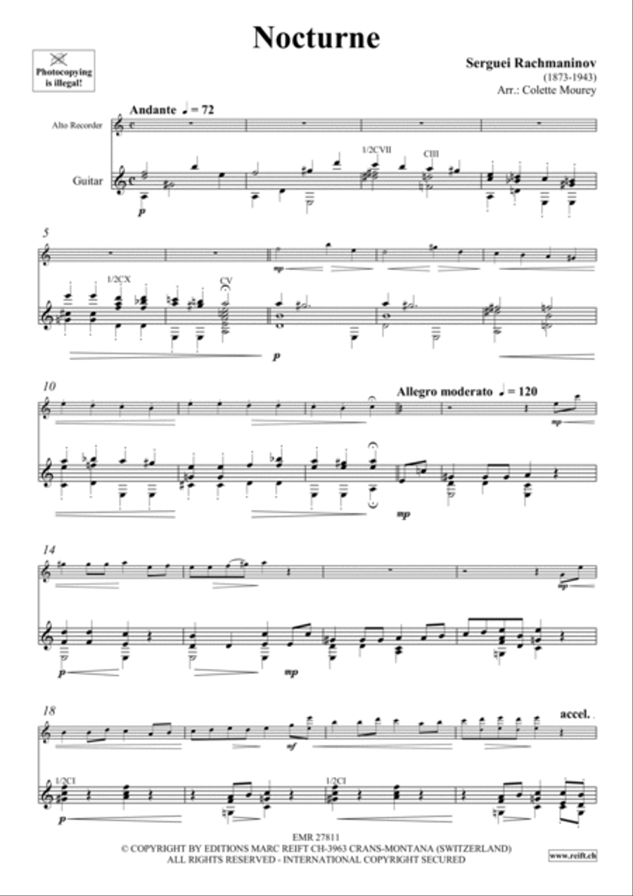 Nocturne Alto Recorder scores gallery preview page 4