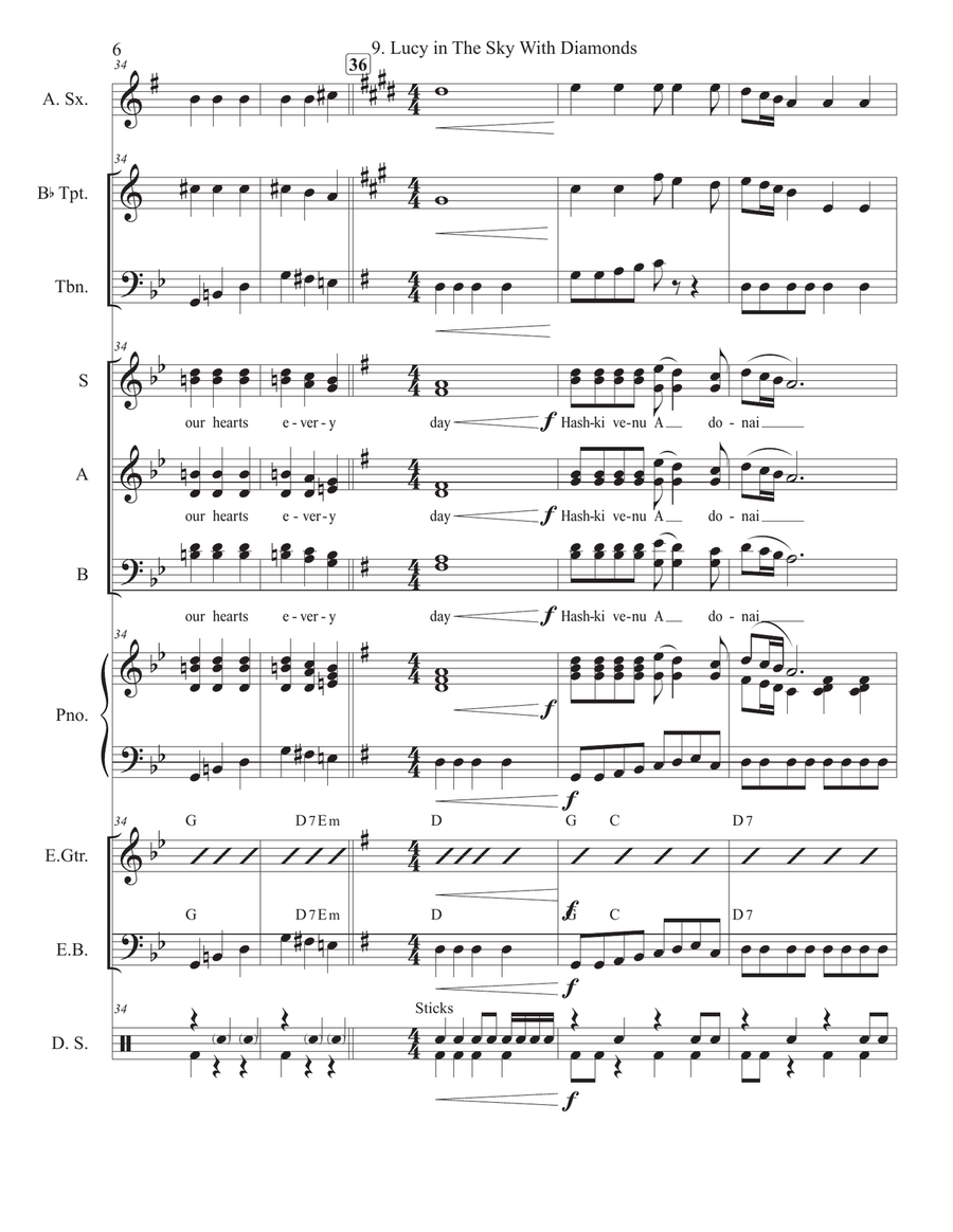 Lucy In The Sky With Diamonds Cover Band scores gallery preview page 6
