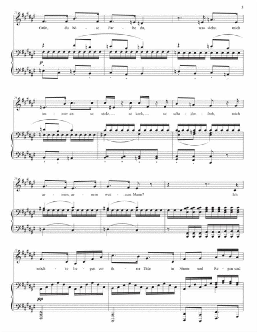 SCHUBERT: Die böse Farbe, D. 795 no. 17 (transposed to F-sharp major) Voice scores gallery preview page 4